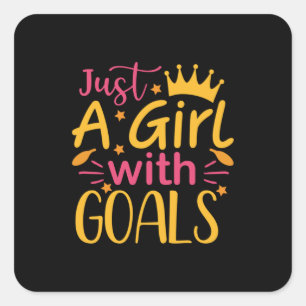 Graduation Art Just A Girl With Goals Square Sticker