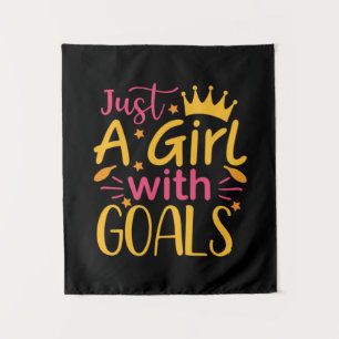 Graduation Art   Just A Girl With Goals Tapestry