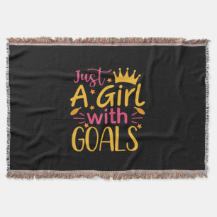 Graduation Art Just A Girl With Goals Throw Blanket