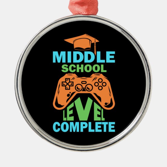 Graduation Art | Middle School Level Complete Metal Ornament (Front)