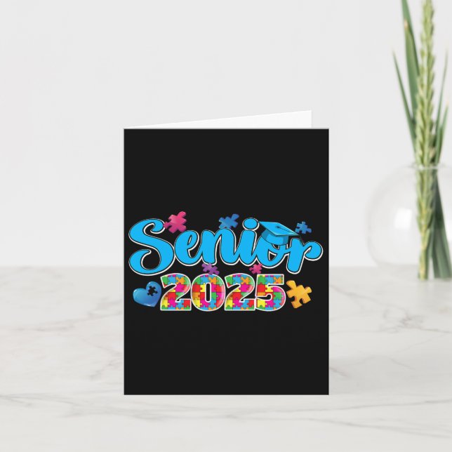 Graduation Autistic Student Senior 2025 Autism Awa Card (Front)