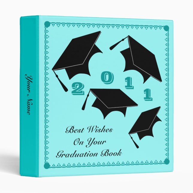 Graduation Autograph Book Binder Blue 1 (Front/Spine)