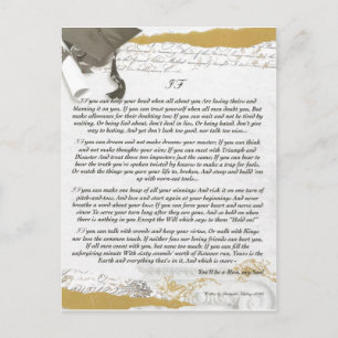 Graduation Baccalaureate IF by Rudyard Kipling Postcard