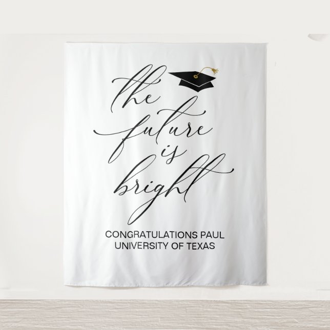 GRADUATION BACKDROP BANNER THE FUTURE IS BRIGHT (Front)