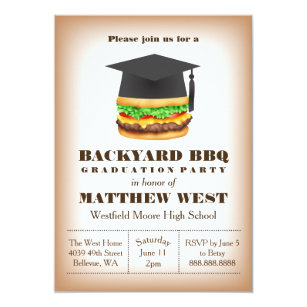 Cookout Graduation Invitations Zazzle Graduation Backyard Barbecue Bbq Party Cookout Invitation