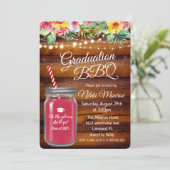 Graduation Backyard BBQ Mason Jar Invitation (Standing Front)