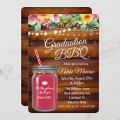 Graduation Backyard BBQ Mason Jar Invitation (Front/Back)