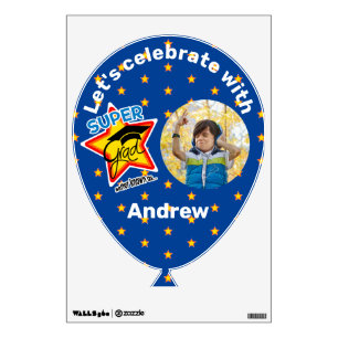 Graduation Balloon Super Grad with Photo Wall Decal