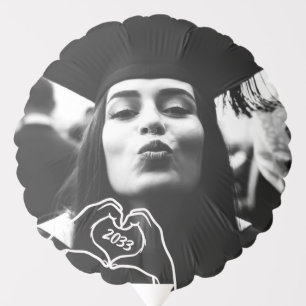 Graduation Balloon Trendy 2 Photo Heart Hands