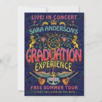 Graduation Band Retro 70s Concert Ticket Theme