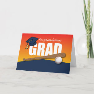 Graduation Baseball Athlete Congratulations Grad Card