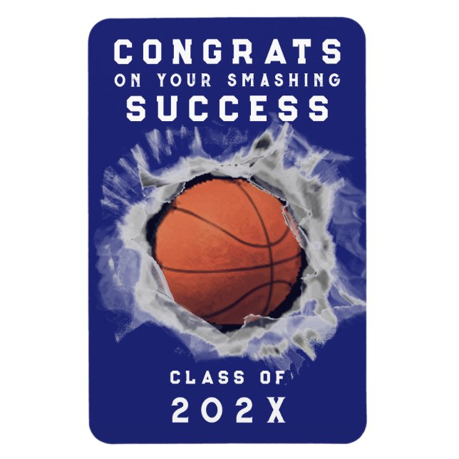 Graduation Basketball Senior Night Blue Magnet (Vertical)