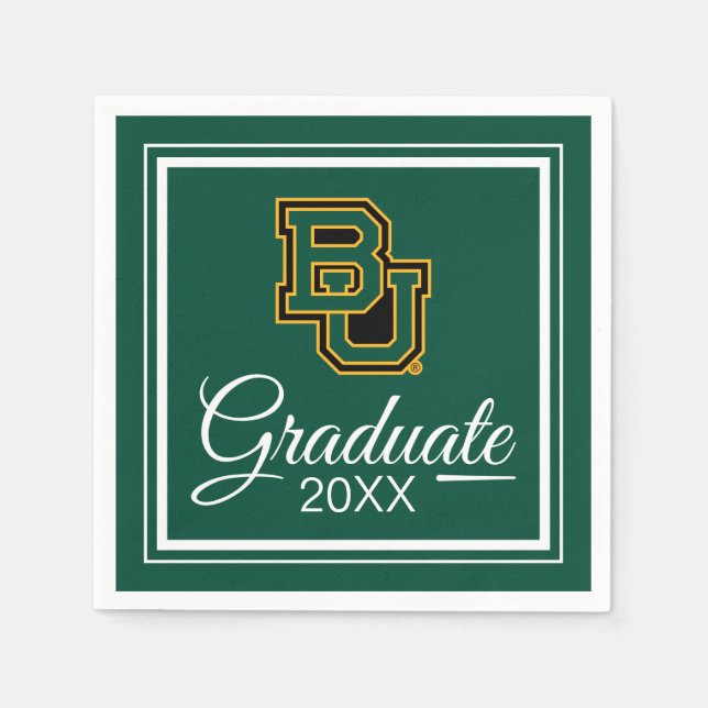 Graduation | Baylor University Block Letters Napkins (Front)
