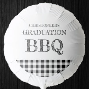 Graduation BBQ Gingham Balloon