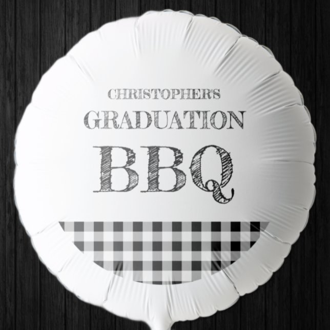 Graduation BBQ Gingham Balloon (Creator Uploaded)