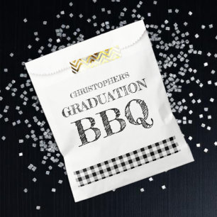 Graduation BBQ Gingham Favor Bag