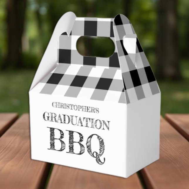 Graduation BBQ Gingham Favor Boxes (Creator Uploaded)