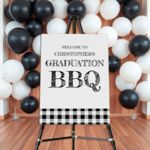 Graduation BBQ Gingham Foam Board