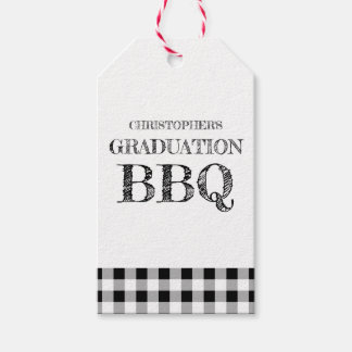 Graduation BBQ Gingham Gift Tags