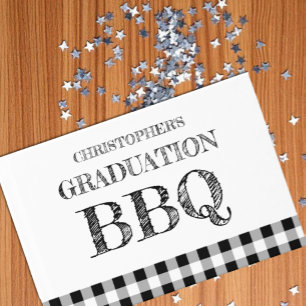 Graduation BBQ Gingham Guest Book