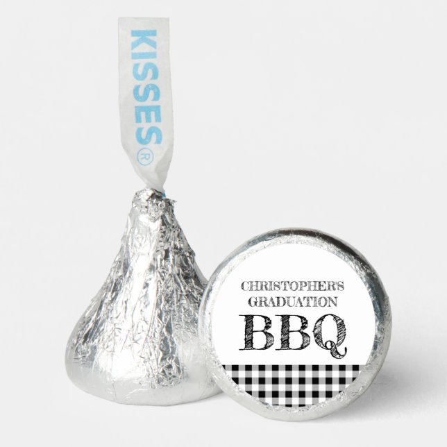 Graduation BBQ Gingham Hershey®'s Kisses® (Front)