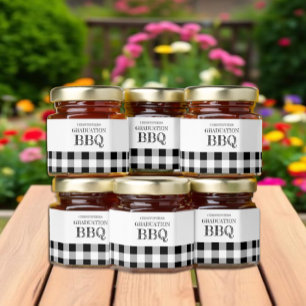 Graduation BBQ Gingham Honey Jar Favors