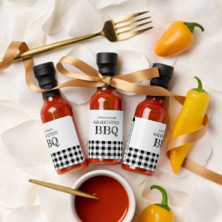 Graduation BBQ Gingham Hot Sauces