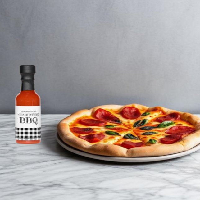 Graduation BBQ Gingham Hot Sauces (Creator Uploaded)