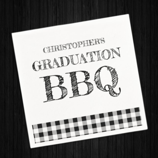 Graduation BBQ Gingham Napkins (Creator Uploaded)