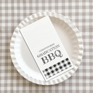 Graduation BBQ Gingham Paper Guest Towels
