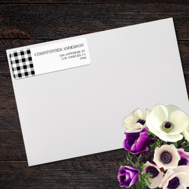 Graduation BBQ Gingham Return Address Label (Creator Uploaded)