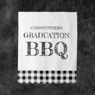 Graduation BBQ Gingham Tapestry