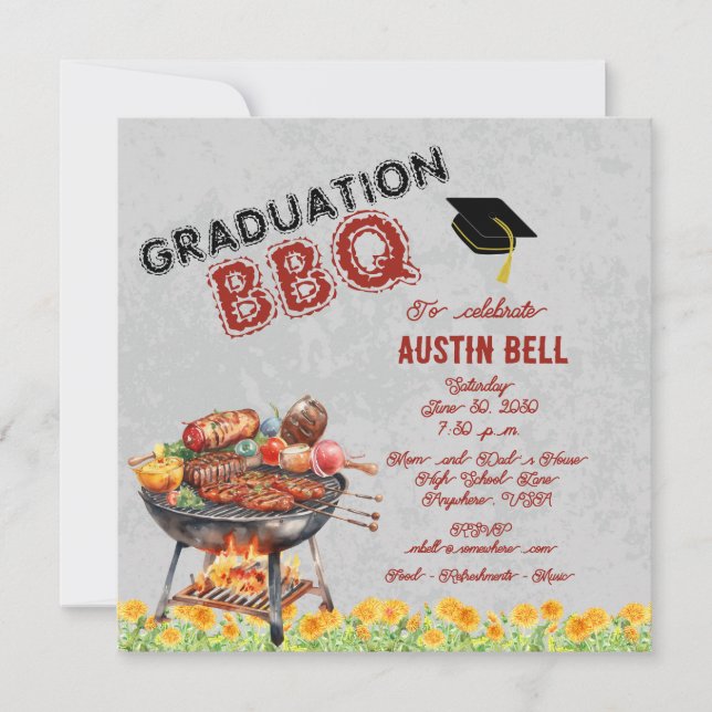 Graduation BBQ Invitation (Front)