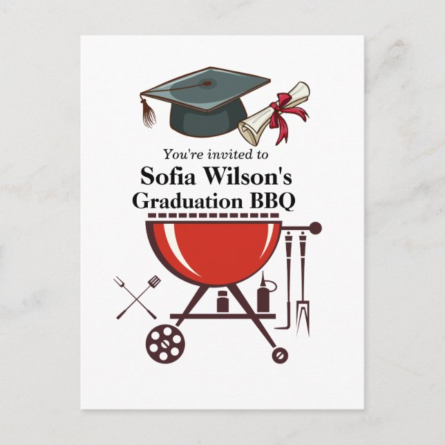 Graduation BBQ invitation, grad party Invitation (Front)