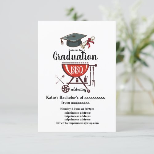 Graduation BBQ invitation grad party Invitation