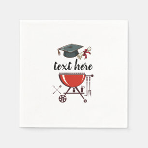 Graduation BBQ invitation, grad party Invitation Napkins