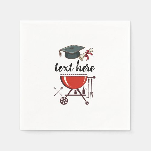 Graduation BBQ invitation grad party Invitation Napkins