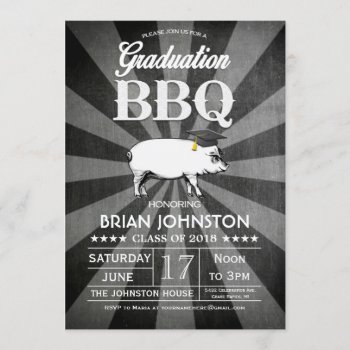 Graduation Bbq Invitations (chalkboard) by Anything_Goes at Zazzle