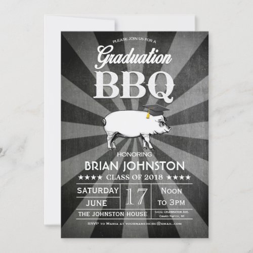 Graduation BBQ Invitations Chalkboard