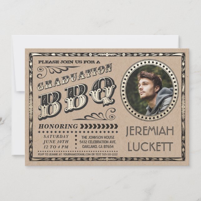 Graduation BBQ Invitations | Custom Photo (Front)
