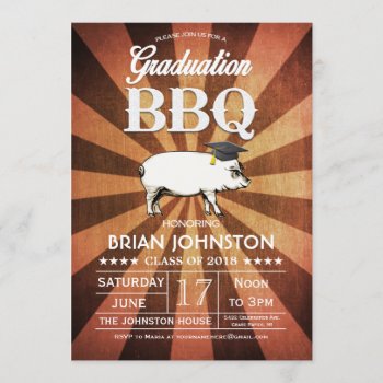 Graduation Bbq Invitations (gold) by Anything_Goes at Zazzle