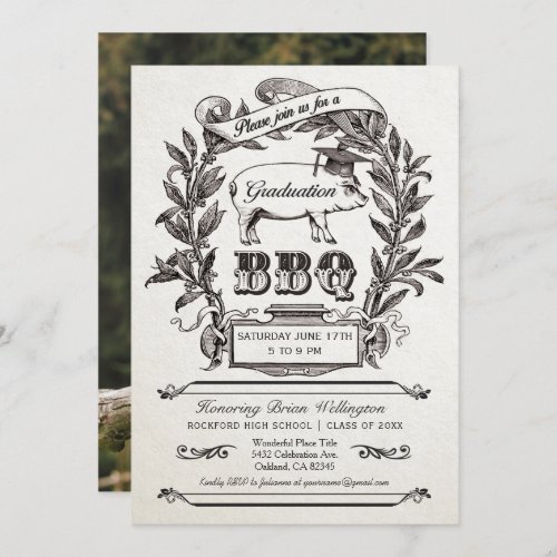 Graduation BBQ Invitations _ Supreme Vintage