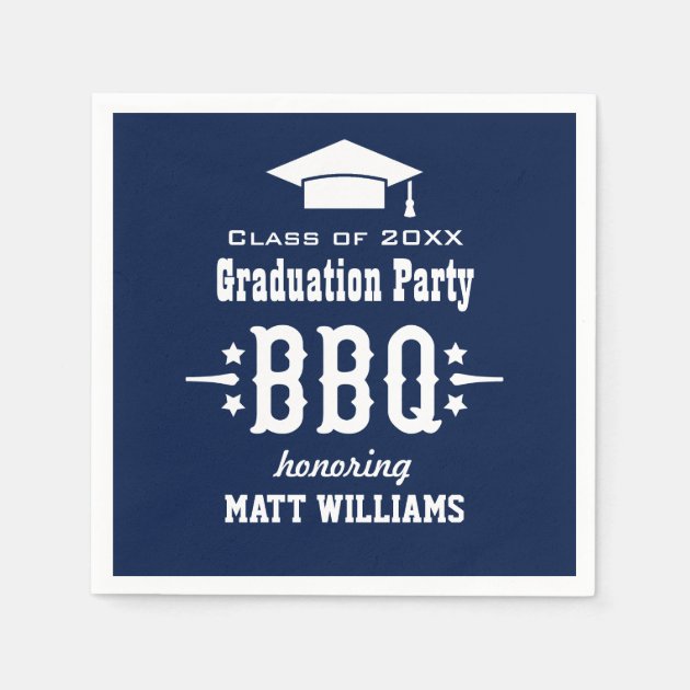Graduation BBQ Napkins | Custom Color