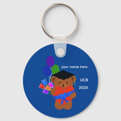 Graduation Bear 3 Keychain 