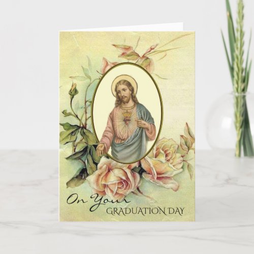 Graduation Beginning Sacred Heart Religious Card