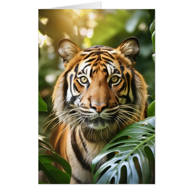GRADUATION BENGAL TIGER BIG HUGE GREETING CARD (Front)