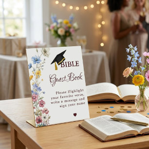 Graduation Bible Guest Book Sign, Graduation Party Pedestal Sign