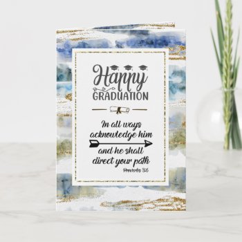Graduation Bible Verse Proverbs 3:6 Modern Design Card by CChristianDesigns at Zazzle