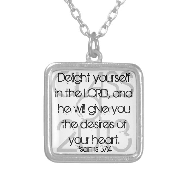 Graduation bible verse Psalms 37:4 necklace (Front)