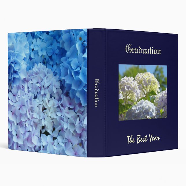 Graduation binder The Best Years Blue Hydrangeas (Background)